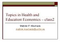 Topics in Health and Education Economics  PowerPoint PPT Presentation