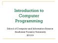 Introduction to Computer Programming PowerPoint PPT Presentation