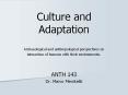 Culture and Adaptation PowerPoint PPT Presentation