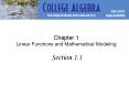 Chapter 1 Linear Functions and Mathematical Modeling  Section 1.1 PowerPoint PPT Presentation