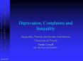 Deprivation, Complaints and Inequality PowerPoint PPT Presentation