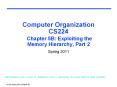 Computer Organization CS224 Chapter 5B: Exploiting the Memory Hierarchy, Part 2 PowerPoint PPT Presentation