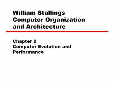 William Stallings Computer Organization and Architecture