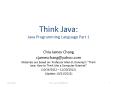 Think Java: Java Programming Language Part 1 PowerPoint PPT Presentation