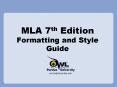 MLA 7th Edition Formatting and Style Guide PowerPoint PPT Presentation