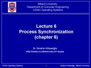Lecture 6 Process Synchronization (chapter 6)