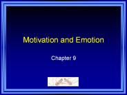 Motivation and Emotion
