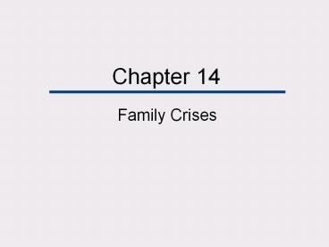 Family Crises