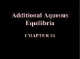 Additional Aqueous Equilibria  CHAPTER 16 PowerPoint PPT Presentation