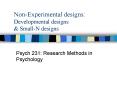 Non-Experimental designs: Developmental designs PowerPoint PPT Presentation