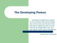 The Developing Person PowerPoint PPT Presentation
