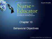 Chapter 10                  Behavioral Objectives