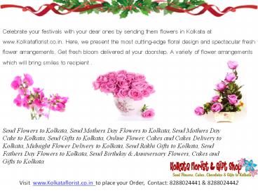 Send Flowers to Kolkata