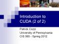 Introduction to CUDA (2 of 2) PowerPoint PPT Presentation