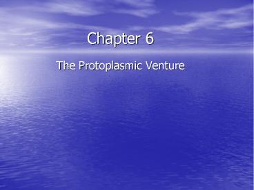 The Protoplasmic Venture