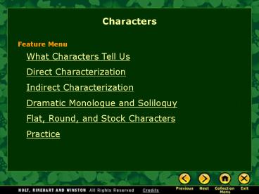 PPT – Characters PowerPoint presentation | free to download - id ...