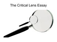 The Critical Lens Essay