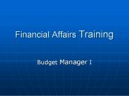 Financial Affairs Training