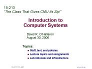 Introduction to Computer Systems