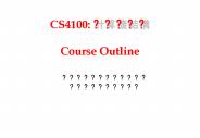 CS4100: ????? Course Outline