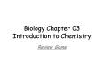 Biology Chapter 03 Introduction to Chemistry PowerPoint PPT Presentation