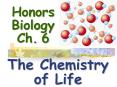 Honors Biology Ch. 6 PowerPoint PPT Presentation