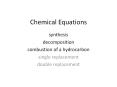 Chemical Equations PowerPoint PPT Presentation