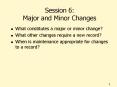 Session 6: Major and Minor Changes PowerPoint PPT Presentation