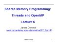 Shared Memory Programming: Threads and OpenMP Lecture 6 PowerPoint PPT Presentation