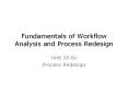 Fundamentals of Workflow Analysis and Process Redesign PowerPoint PPT Presentation