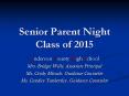 Senior Parent Night Class of 2015 PowerPoint PPT Presentation