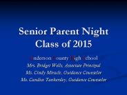 Senior Parent Night Class of 2015