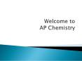 Welcome to AP Chemistry PowerPoint PPT Presentation