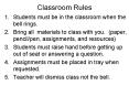 Classroom Rules PowerPoint PPT Presentation