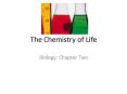The Chemistry of Life PowerPoint PPT Presentation