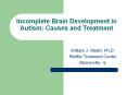 Incomplete Brain Development in Autism: Causes and Treatment PowerPoint PPT Presentation