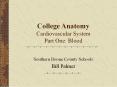College Anatomy Cardiovascular System Part One: Blood PowerPoint PPT Presentation