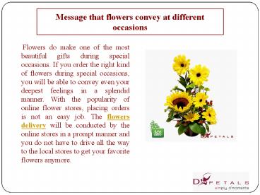 Message that flowers convey at different occasions