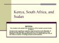 Kenya, South Africa, and Sudan PowerPoint PPT Presentation