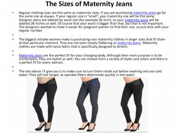 The Sizes of Maternity Jeans