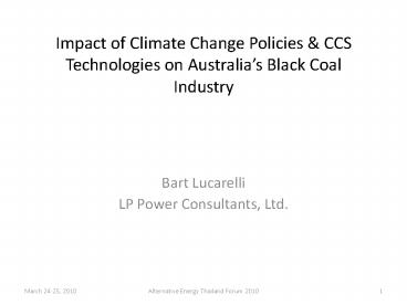 Impact of Climate Change Policies