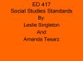 ED 417 Social Studies Standards PowerPoint PPT Presentation