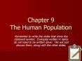 Chapter 9 The Human Population PowerPoint PPT Presentation