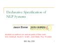Declarative Specification of NLP Systems PowerPoint PPT Presentation