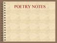 POETRY NOTES PowerPoint PPT Presentation
