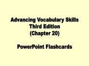 Advancing Vocabulary Skills