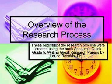 Overview of the Research Process