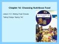 Chapter 14: Choosing Nutritious Food PowerPoint PPT Presentation