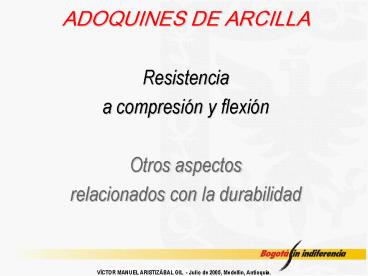 ADOQUINES DE ARCILLA Resistencia a compresi