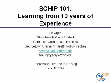 SCHIP 101: Learning from 10 years of Experience